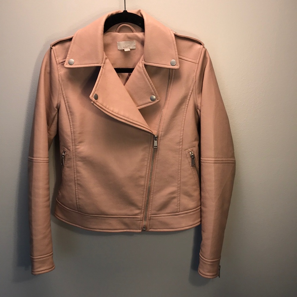 LOFT PINK LEATHER BLAZER - Picture 2 of 6
